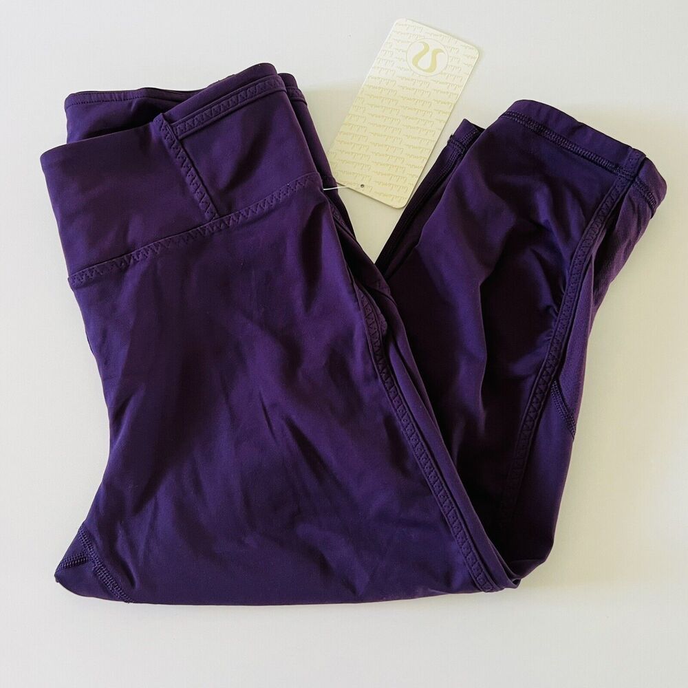 LULULEMON ATHLETICA Deep Zinfandel Real Quick Crop Leggings - US 6